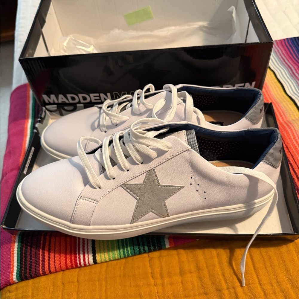 Steve Madden White Sneakers with Silver Star